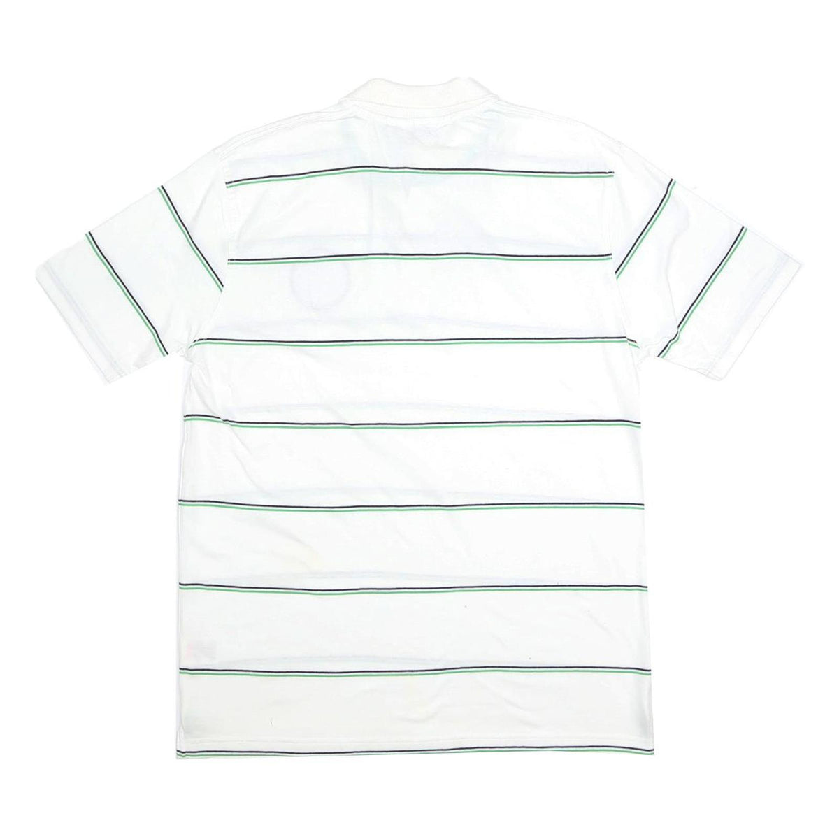 CELTIC FOOTBALL CLUB Mens White Green Striped Short Sleeve Polo Shirt M