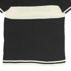 AMBROSIO Mens Black & Cream Colourblock 1/4 Zip Band Collar Pullover Jumper XL