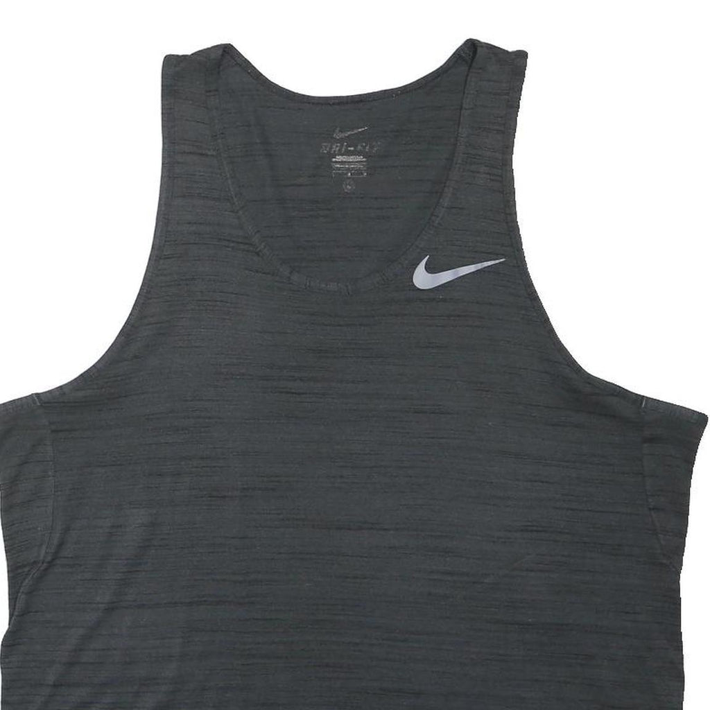 NIKE Womens Black Sleeveless T-Shirt L Cotton Blend Athletic Vest Fitness Gym