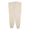 YES OR NO Womens Cotton Blend Beige Slim Cargo Trousers W36 L28 Zip Pockets