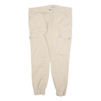 YES OR NO Womens Cotton Blend Beige Slim Cargo Trousers W36 L28 Zip Pockets