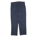 DICKIES Mens Regular Navy Blue Cotton Blend Twill Trousers W30 L27 Workwear Zip