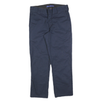 DICKIES Mens Regular Navy Blue Cotton Blend Twill Trousers W30 L27 Workwear Zip