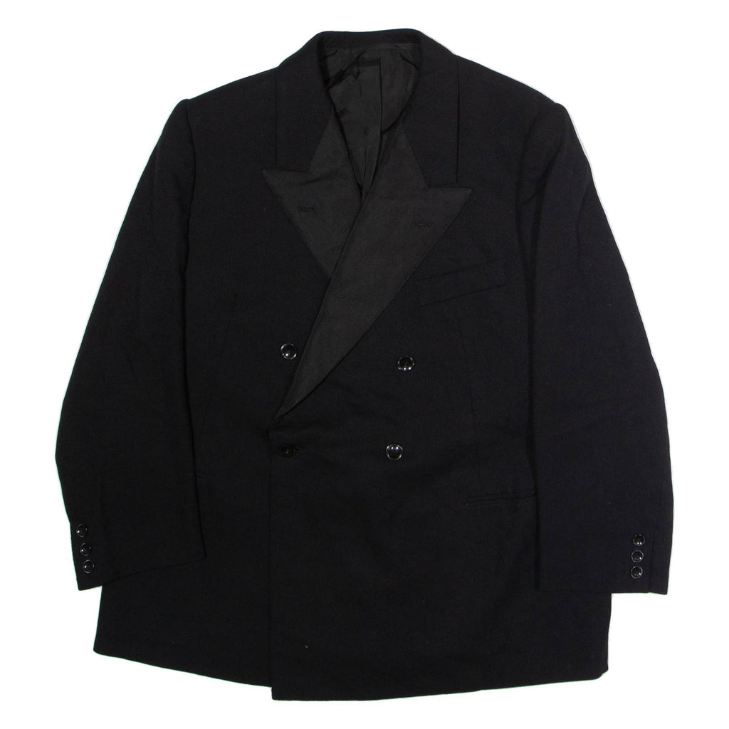 Mens Blazer Jacket Black Wool L