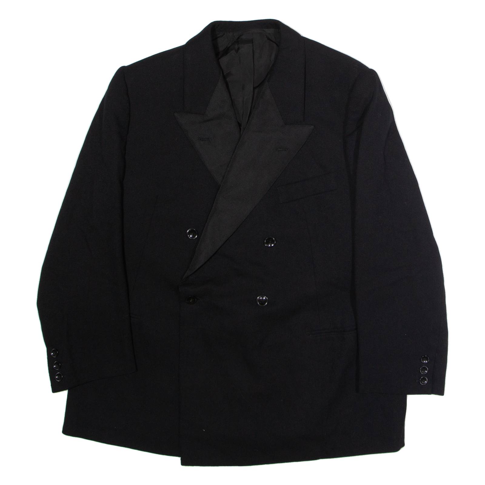 Mens Blazer Jacket Black Wool L