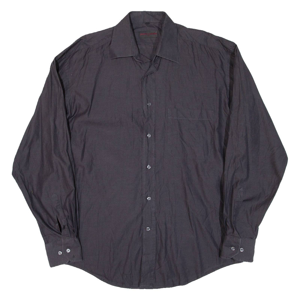 PIERRE CARDIN Mens Plain Shirt Black Long Sleeve L