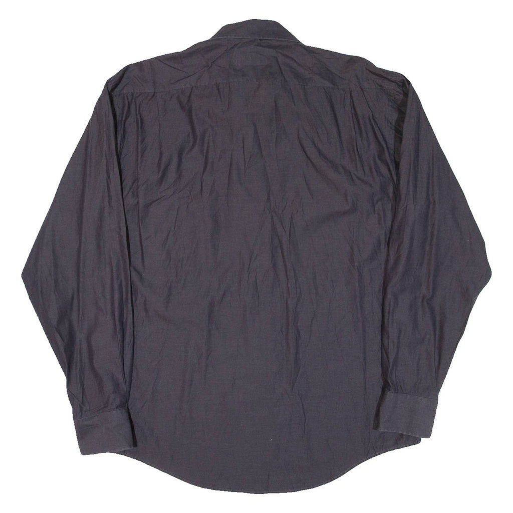 PIERRE CARDIN Mens Plain Shirt Black Long Sleeve L