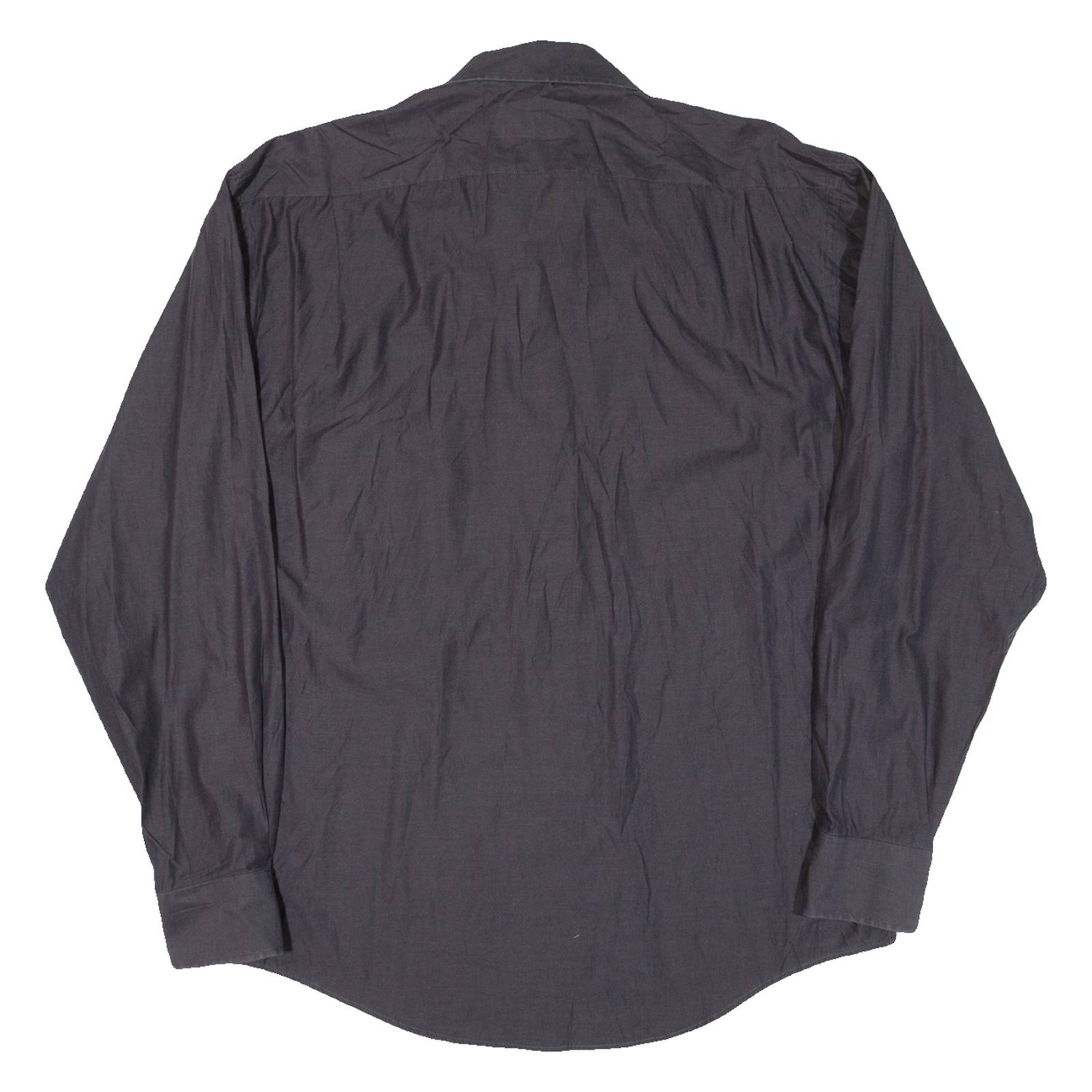 PIERRE CARDIN Mens Plain Shirt Black Long Sleeve L