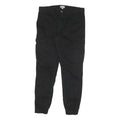 YES OR NO Mens Black Relaxed Cargo Trousers W32 L25 Zip Cotton Blend Casual