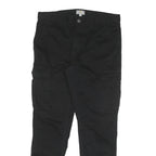 YES OR NO Mens Black Relaxed Cargo Trousers W32 L25 Zip Cotton Blend Casual