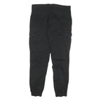 YES OR NO Mens Black Relaxed Cargo Trousers W32 L25 Zip Cotton Blend Casual