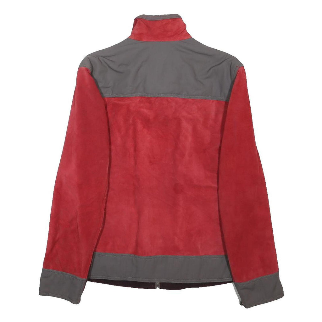 ARMANI JEANS Mens Red & Grey Suede Zip Jacket M Casual Stylish Lightweight