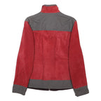 ARMANI JEANS Mens Red & Grey Suede Zip Jacket M Casual Stylish Lightweight