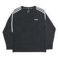 ADIDAS Womens Black & White Crew Neck Sweatshirt L Cotton Blend Casual Pullover