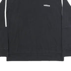 ADIDAS Womens Black & White Crew Neck Sweatshirt L Cotton Blend Casual Pullover