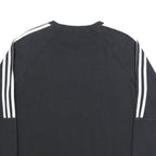 ADIDAS Womens Black & White Crew Neck Sweatshirt L Cotton Blend Casual Pullover