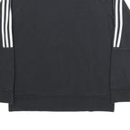 ADIDAS Womens Black & White Crew Neck Sweatshirt L Cotton Blend Casual Pullover