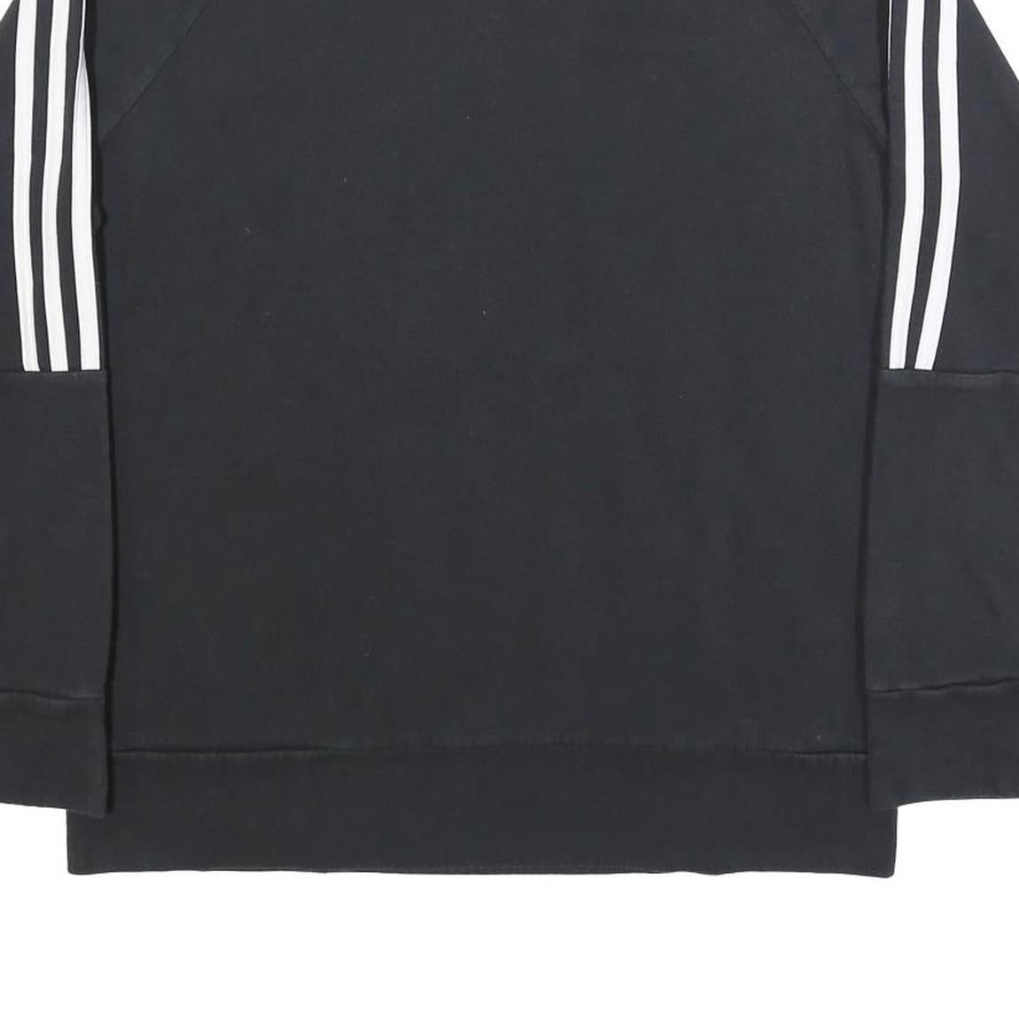 ADIDAS Womens Black & White Crew Neck Sweatshirt L Cotton Blend Casual Pullover