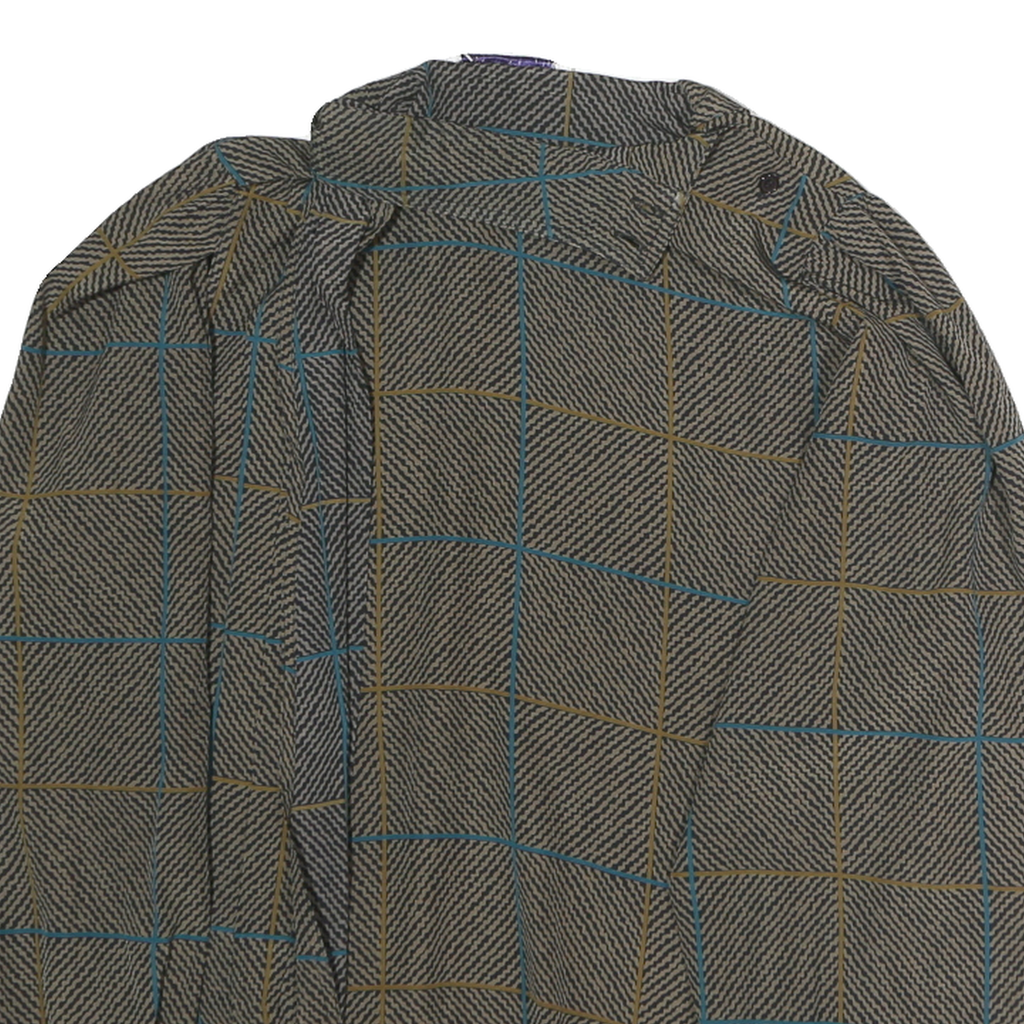 JAC DALE Womens Brown Checked Shirt Long Sleeve Collared M Elegant