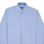 TOMMY HILFIGER Fitted Mens Shirt Blue Check Long Sleeve M
