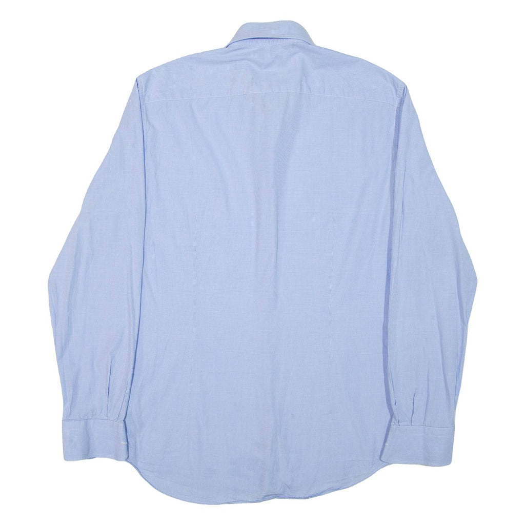 TOMMY HILFIGER Fitted Mens Shirt Blue Check Long Sleeve M