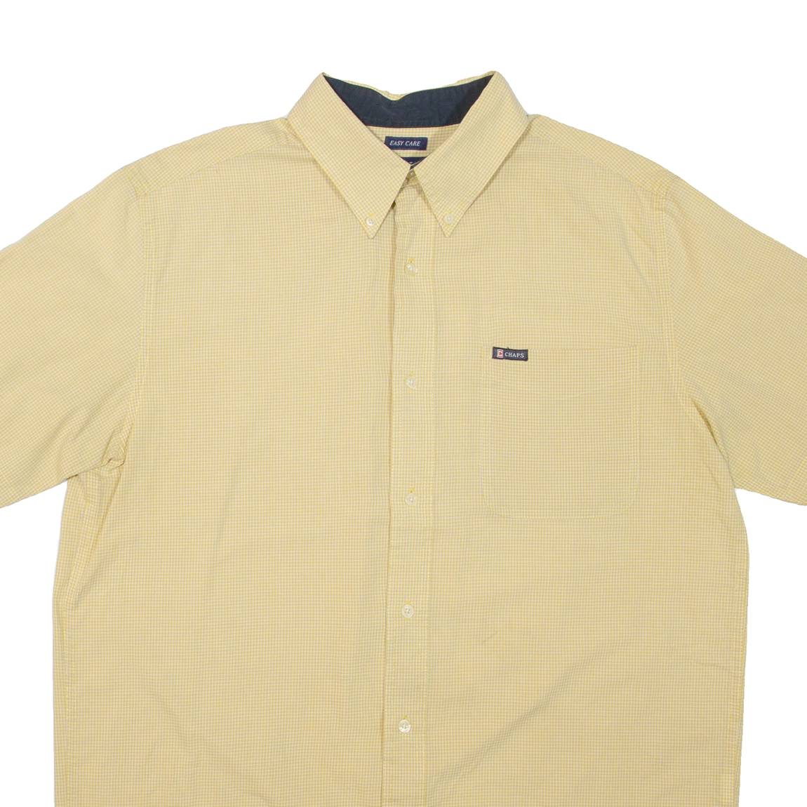 CHAPS Mens Shirt Yellow Check M