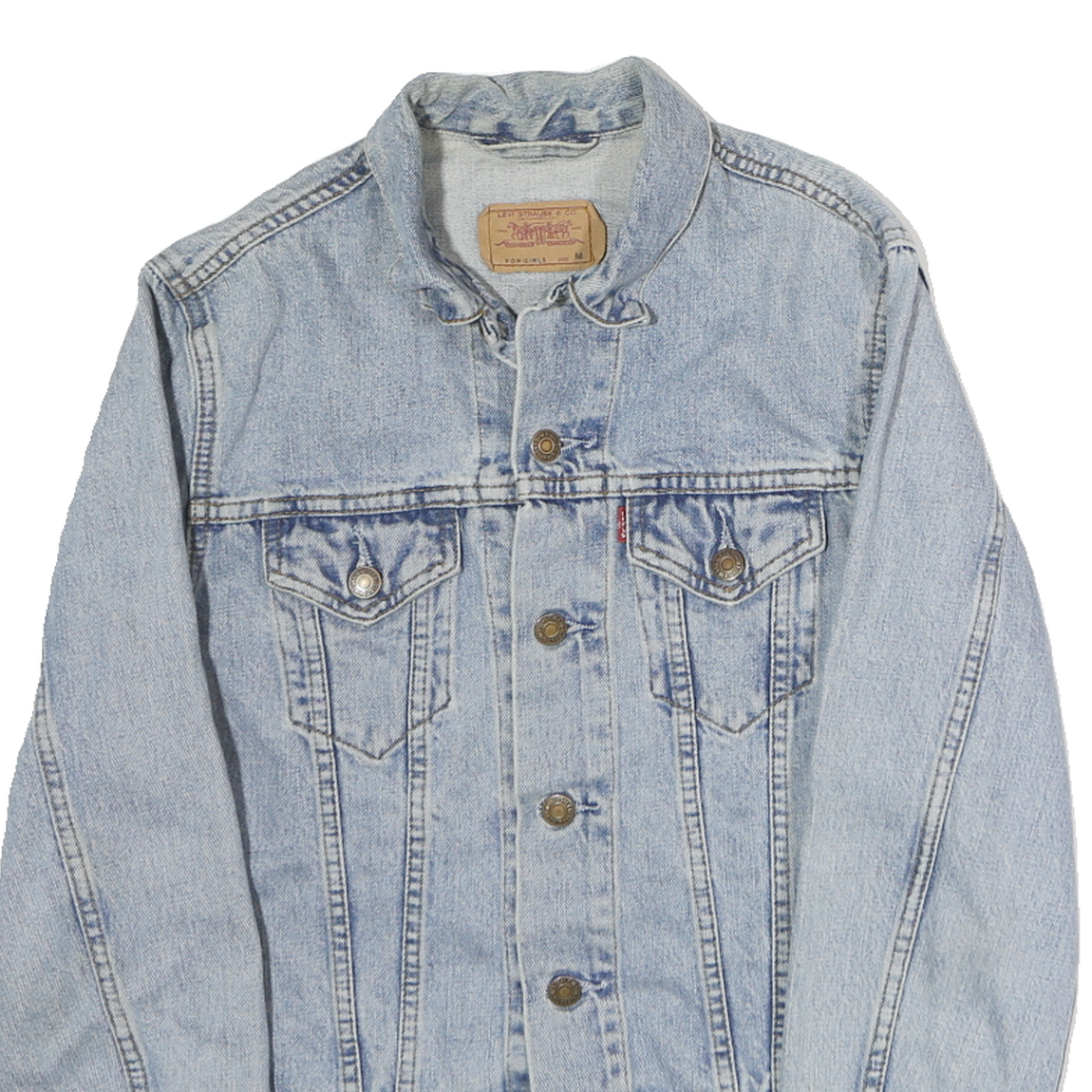 LEVI'S Womens Blue Denim Cotton Button Jacket M Classic Fashion