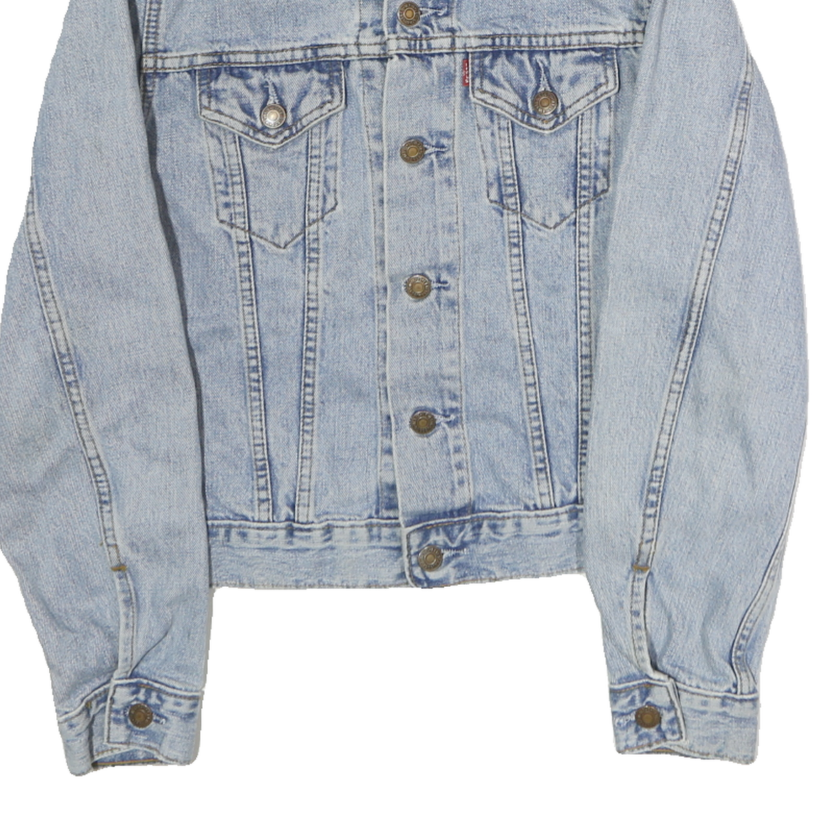 LEVI'S Womens Blue Denim Cotton Button Jacket M Classic Fashion