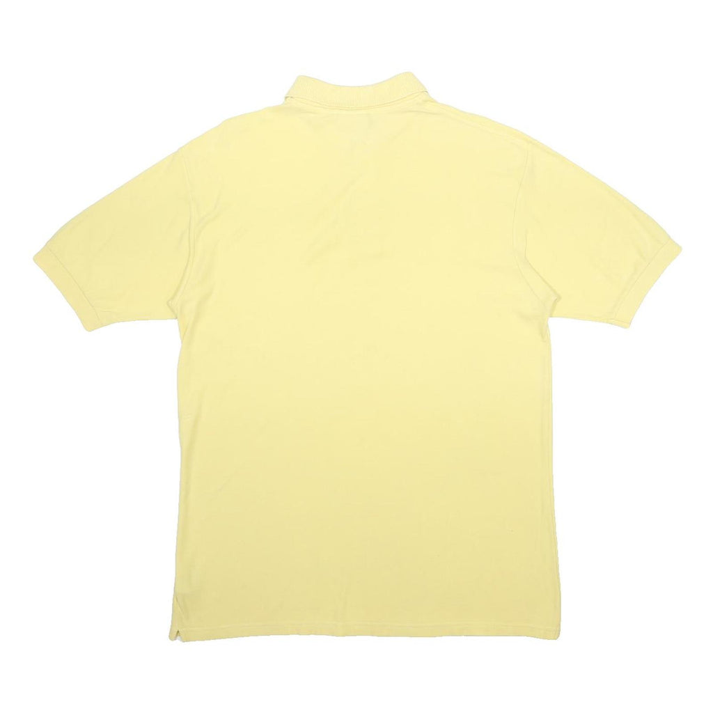 DIADORA Mens Yellow Polo Shirt Short Sleeve Plain L Casual Summer Cotton