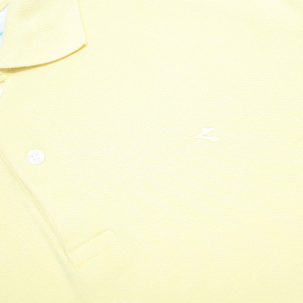 DIADORA Mens Yellow Polo Shirt Short Sleeve Plain L Casual Summer Cotton