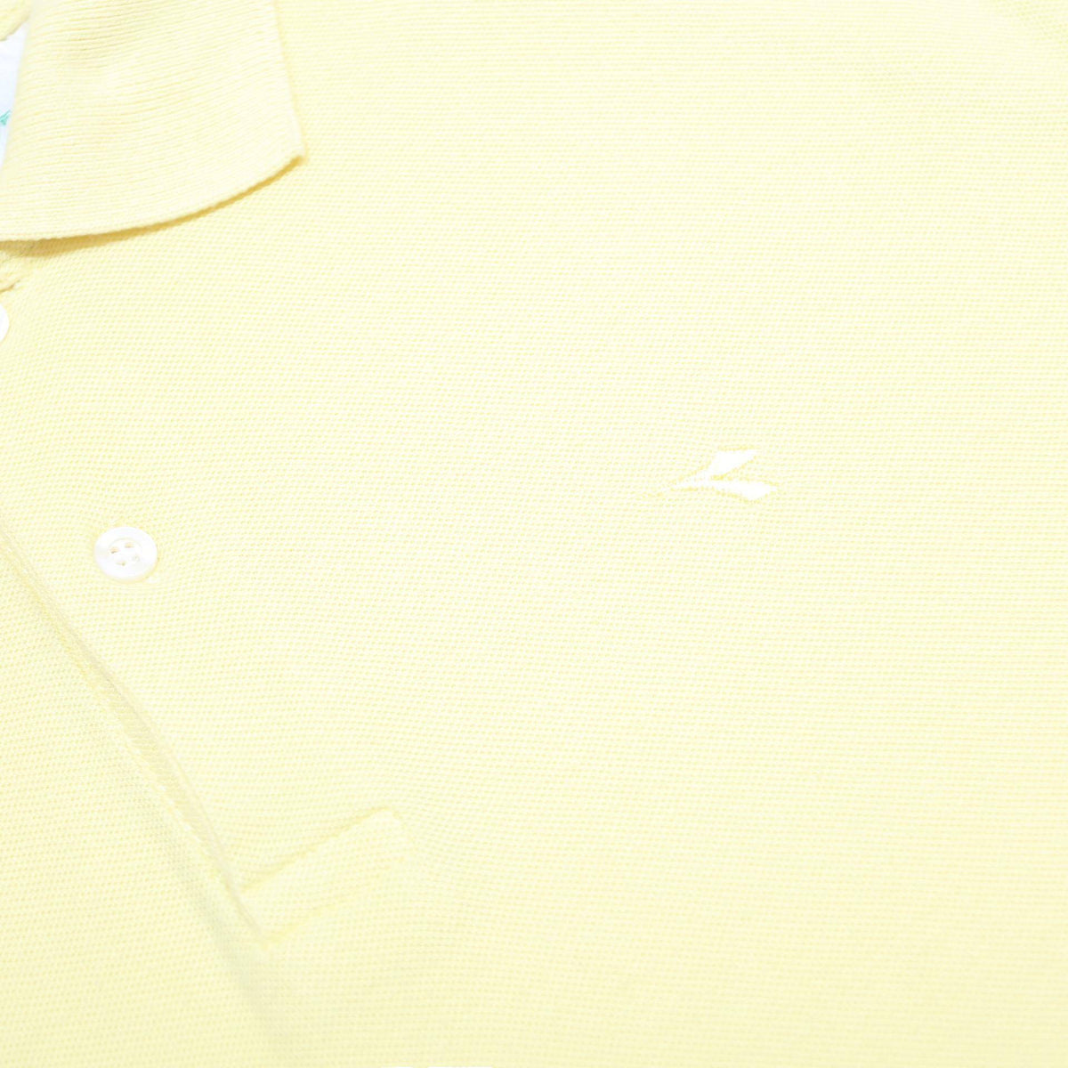 DIADORA Mens Yellow Polo Shirt Short Sleeve Plain L Casual Summer Cotton