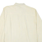 CHAPS Mens Yellow Blue Striped Shirt XL Cotton Blend Button Collar Casual Formal