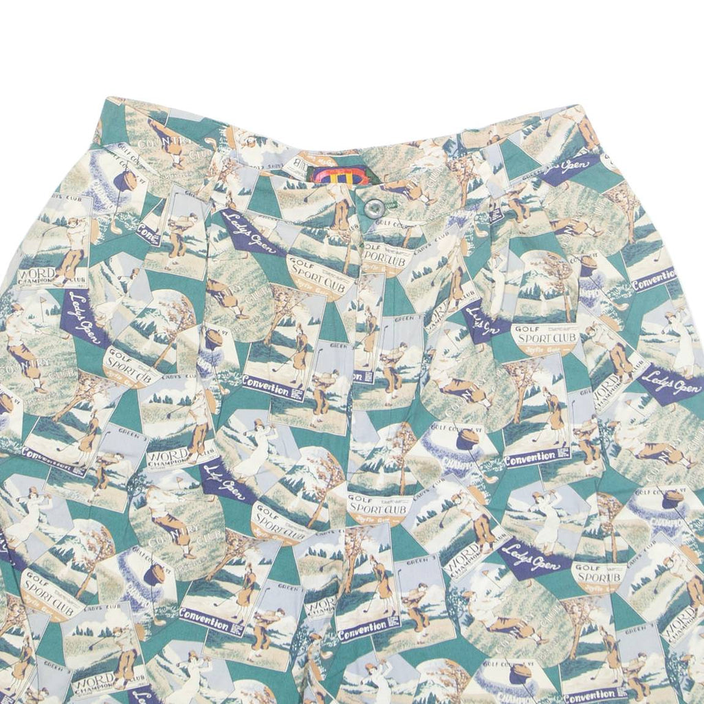 CHARTER CLUB Mens Casual Shorts Green Crazy Pattern S W30
