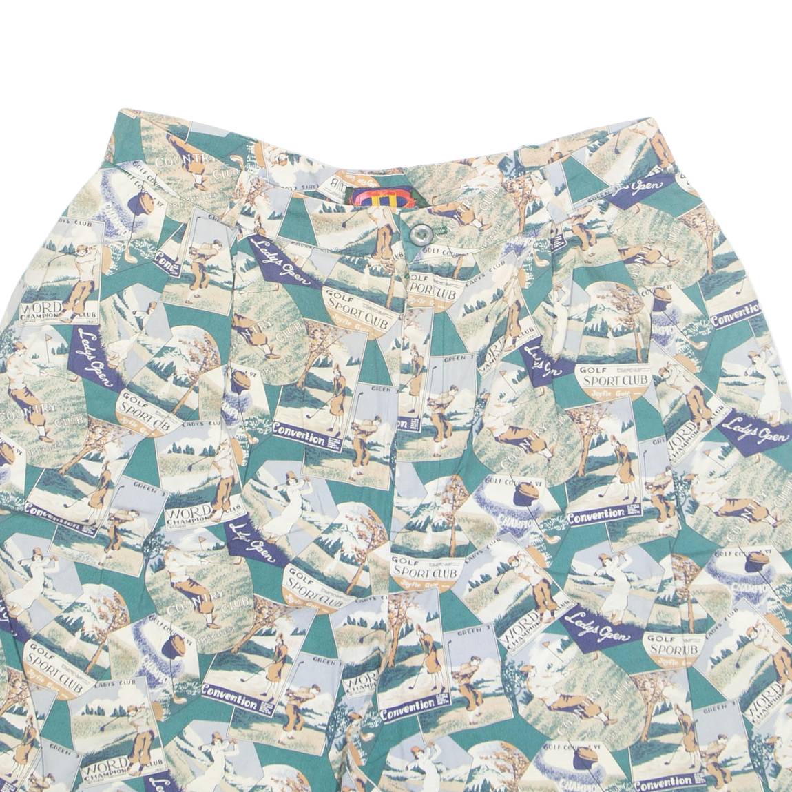 CHARTER CLUB Mens Casual Shorts Green Crazy Pattern S W30