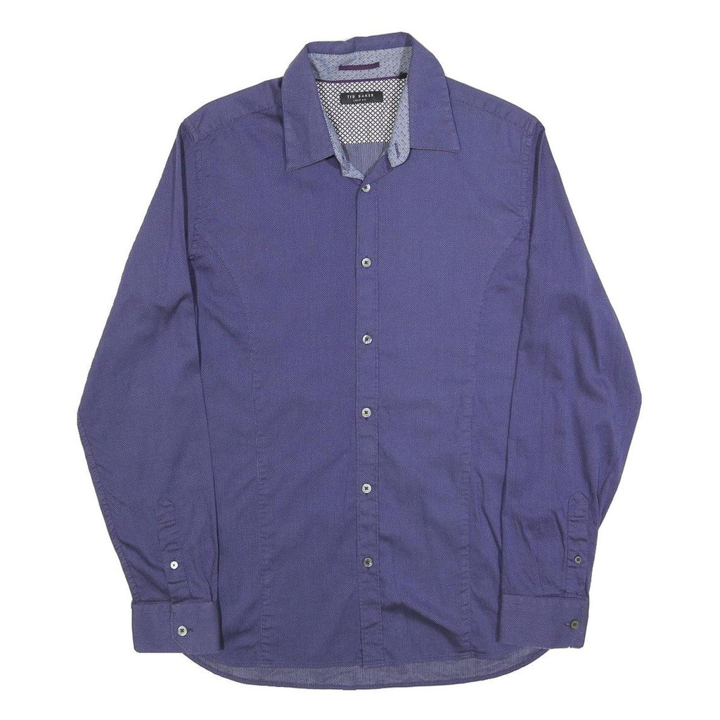 TED BAKER Mens Blue Shirt M Cotton Blend Casual Smart Workwear