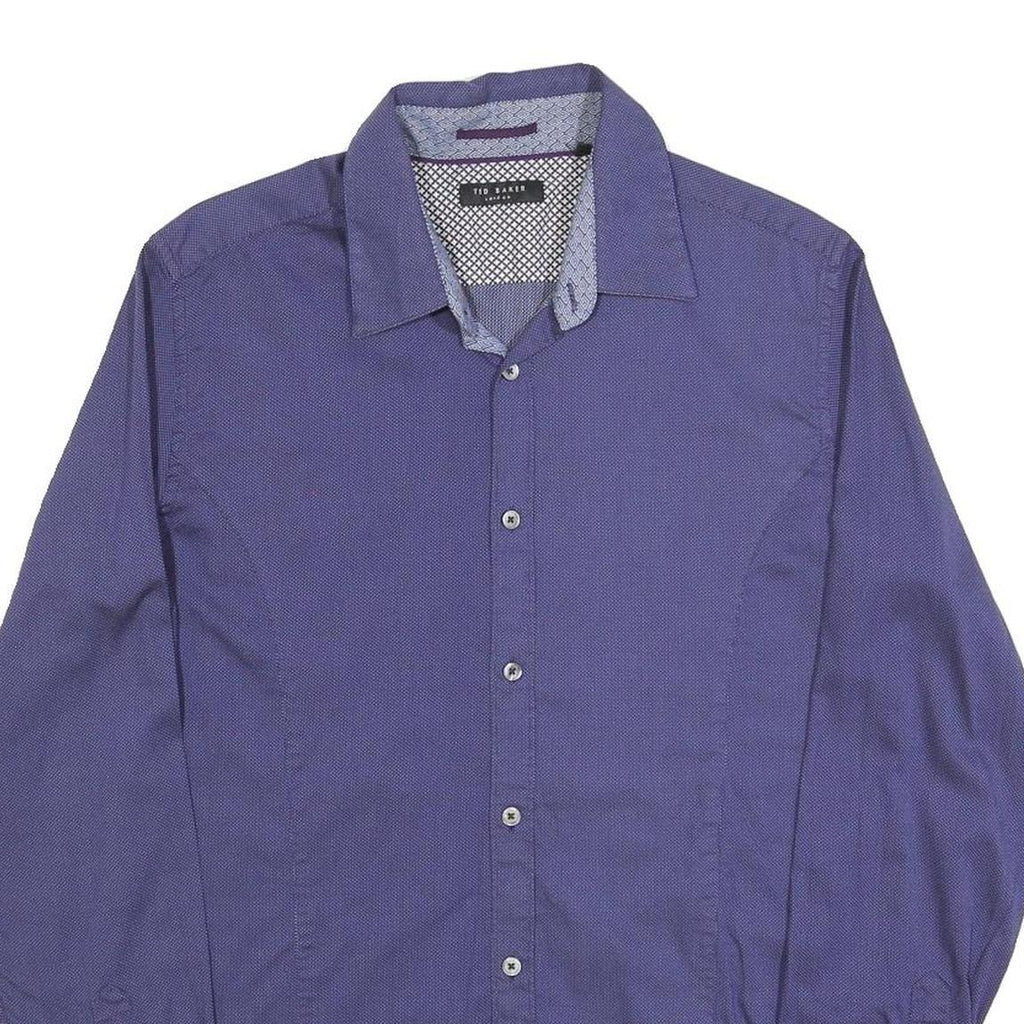 TED BAKER Mens Blue Shirt M Cotton Blend Casual Smart Workwear