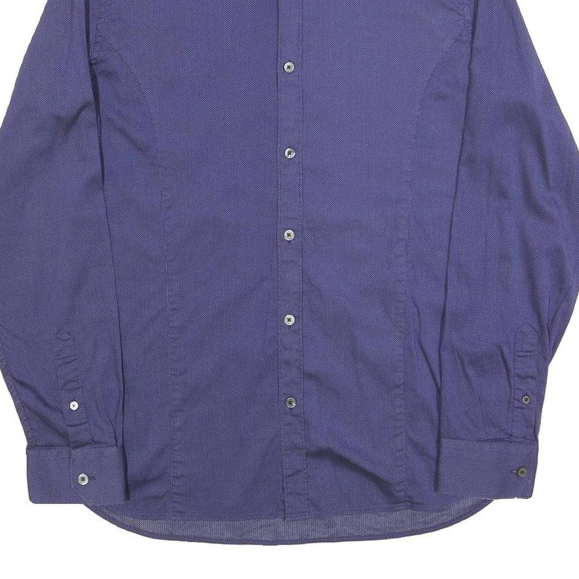 TED BAKER Mens Blue Shirt M Cotton Blend Casual Smart Workwear