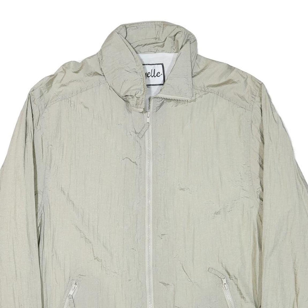 NEYELLE Womens Beige Jacket XL Polyester Blend Plain Zip Lightweight Casual