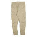 H&M Mens Beige Slim Drawstring Cargo Trousers W30 L27 Casual Cotton Blend