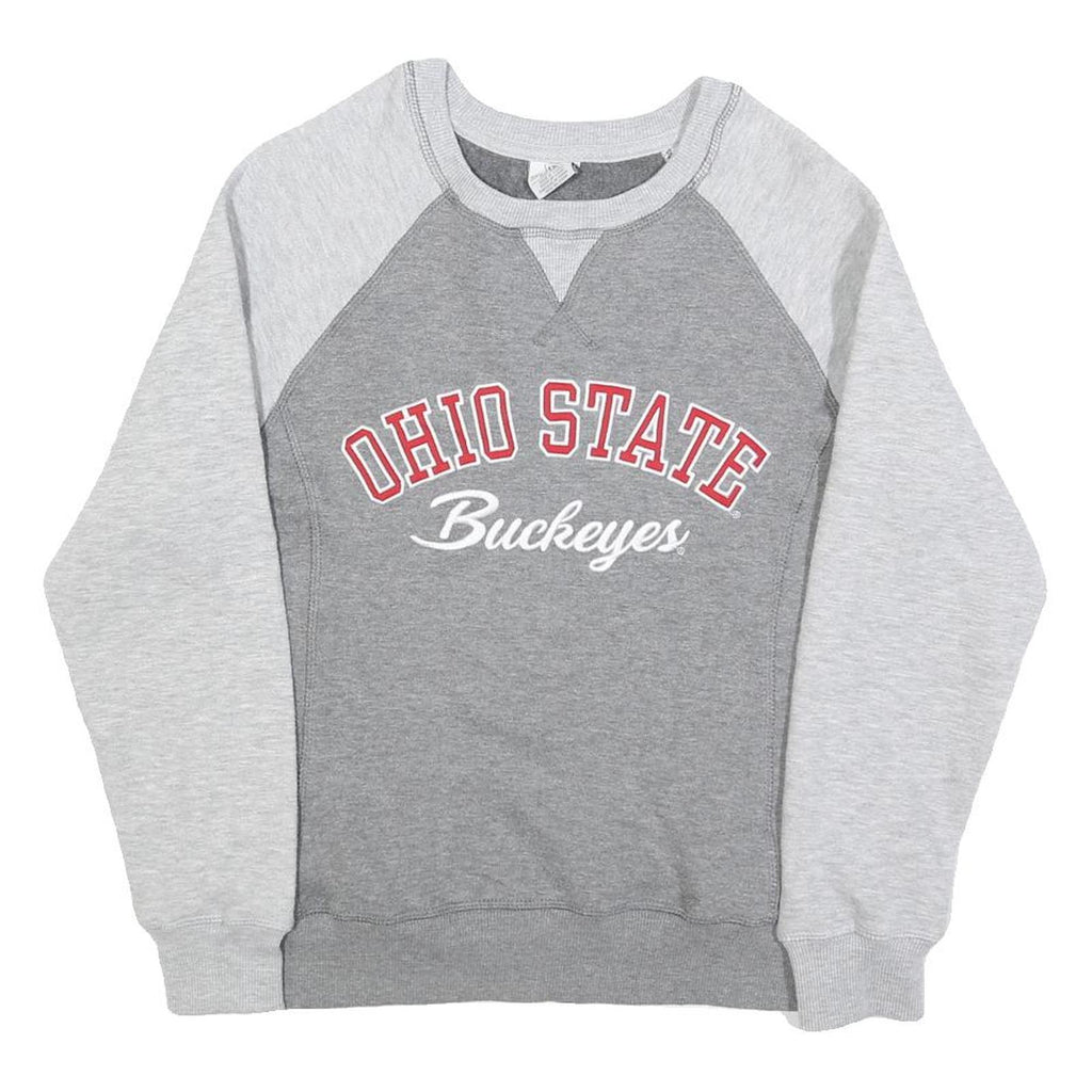 TOP OF THE WORLD Womens Grey & Light Grey Ohio State Buckeyes Crew Neck S