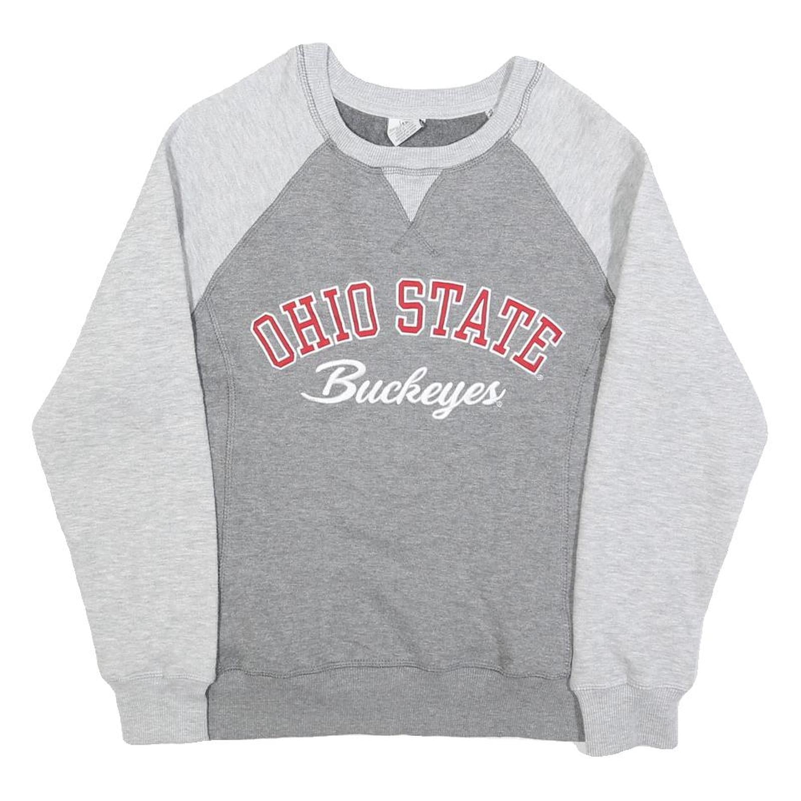 TOP OF THE WORLD Womens Grey & Light Grey Ohio State Buckeyes Crew Neck S