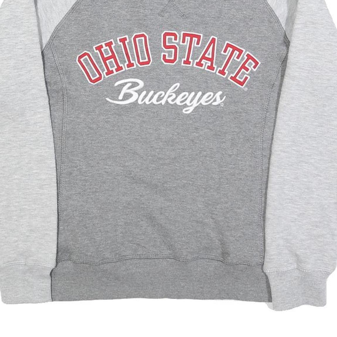 TOP OF THE WORLD Womens Grey & Light Grey Ohio State Buckeyes Crew Neck S