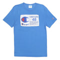 CHAMPION Mens Blue Graphic T-Shirt S Short Sleeve Crew Neck Cotton Casual
