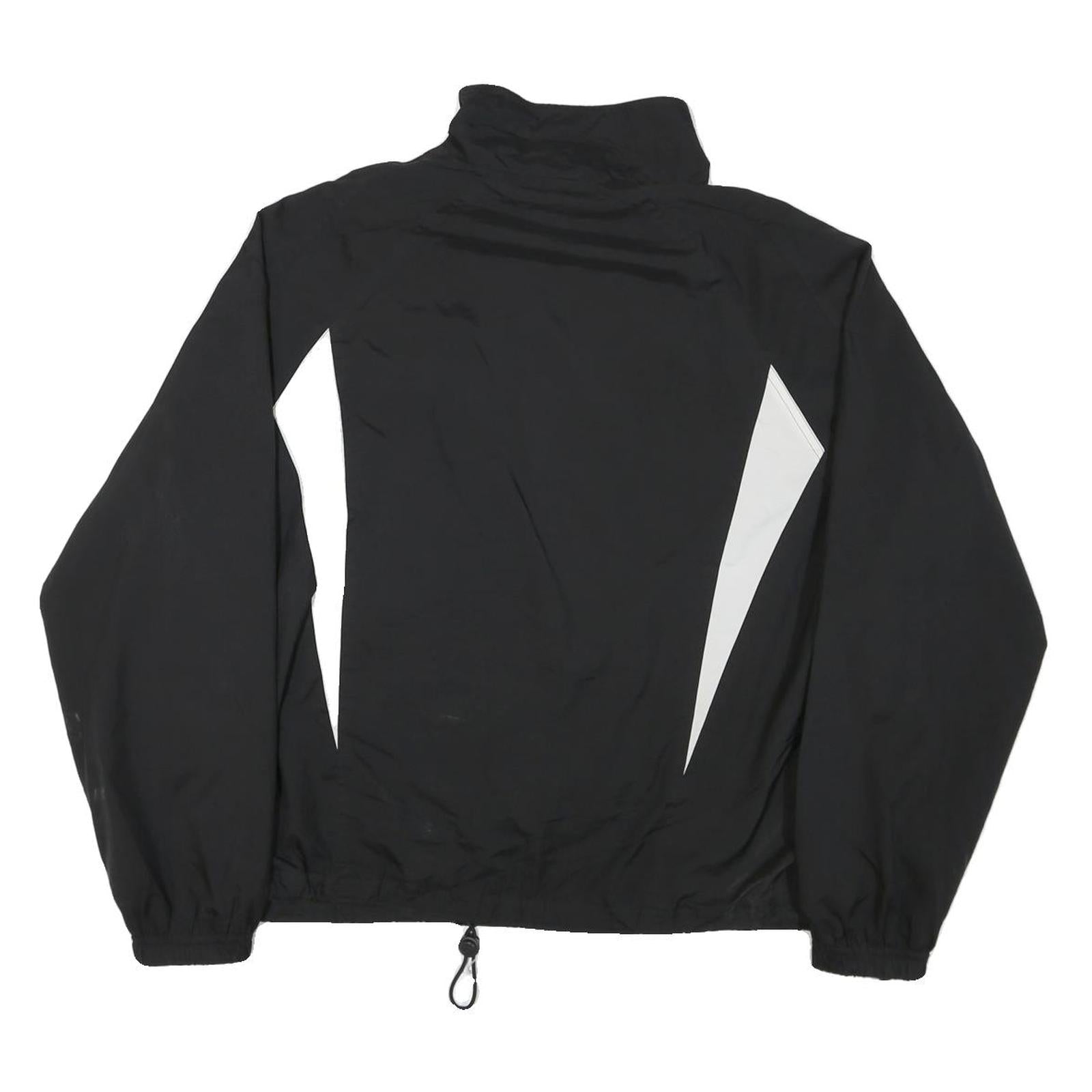 FILA Womens Black White Polyester Blend Track Jacket M Zip Plain Sportswear