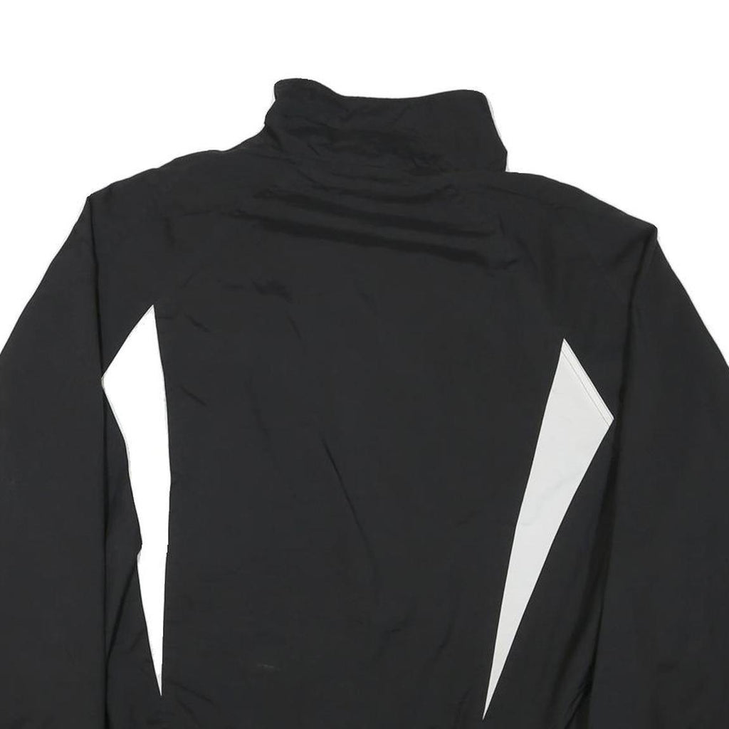 FILA Womens Black White Polyester Blend Track Jacket M Zip Plain Sportswear