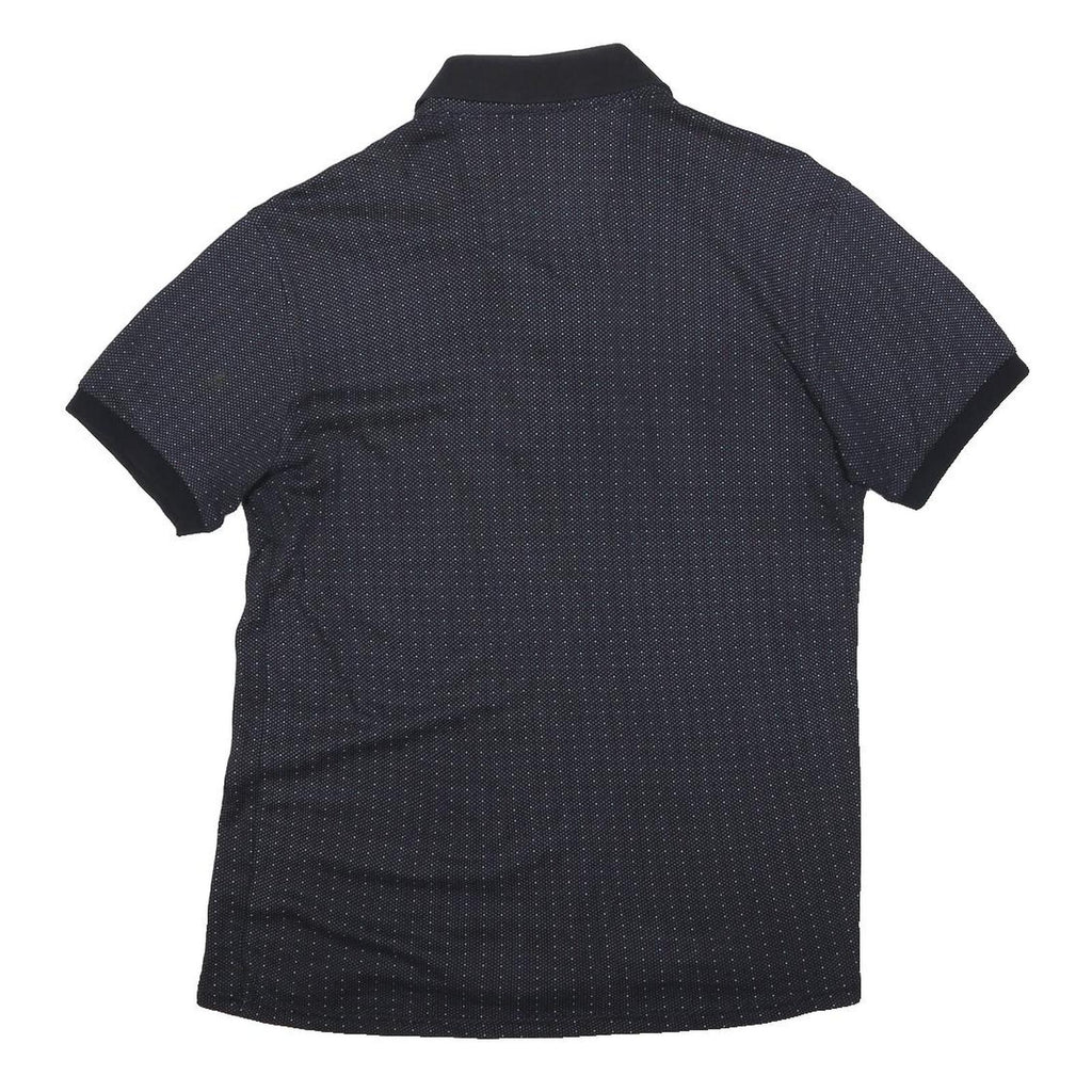 TOMMY HILFIGER Womens Blue Polo Shirt M Short Sleeve Cotton Blend Dotted Print