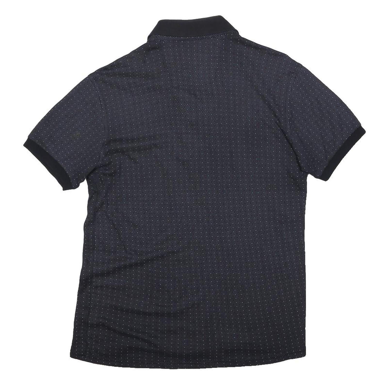 TOMMY HILFIGER Womens Blue Polo Shirt M Short Sleeve Cotton Blend Dotted Print