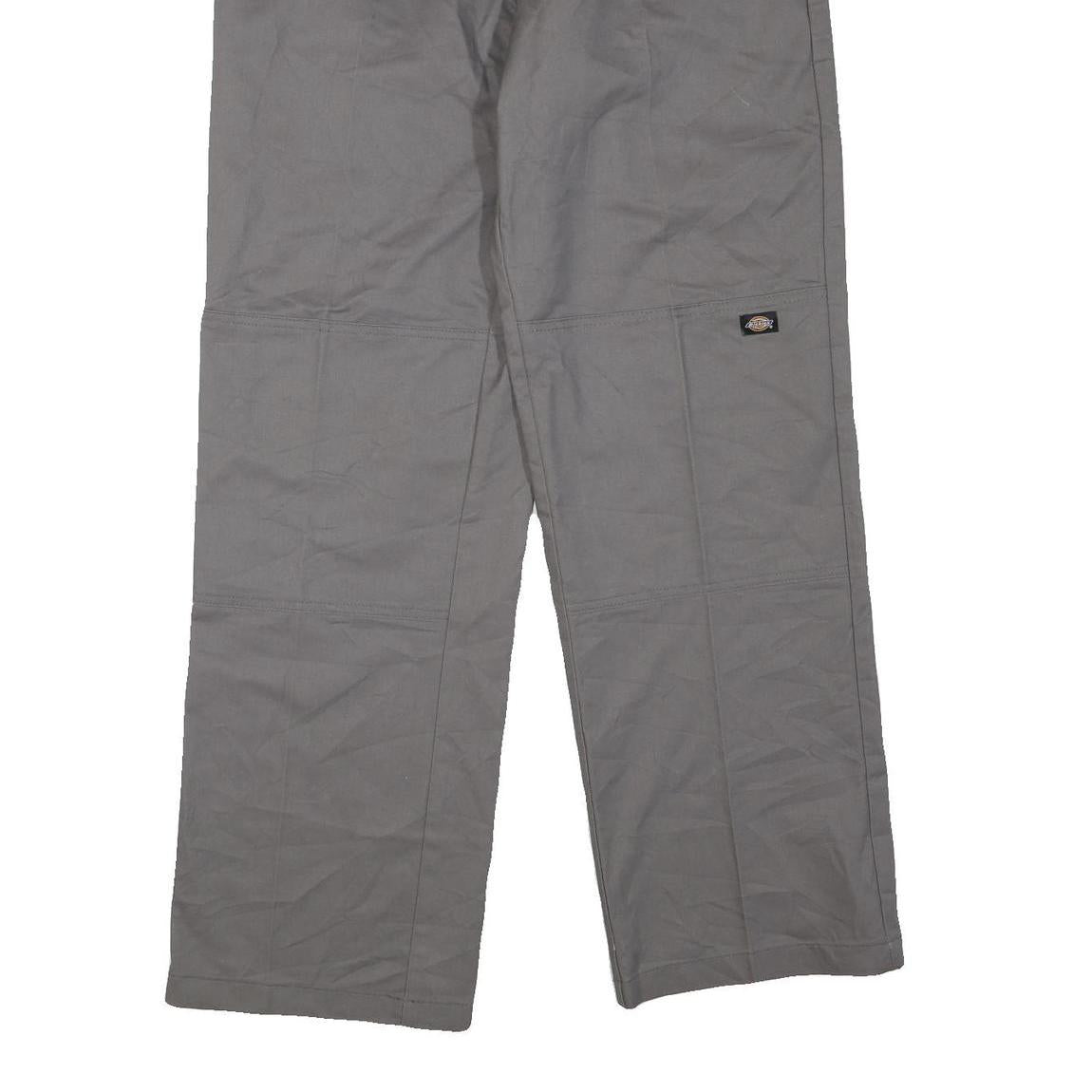 DICKIES Mens Grey Polyester Blend Regular Leg Trousers W36 L32 Durable Workwear