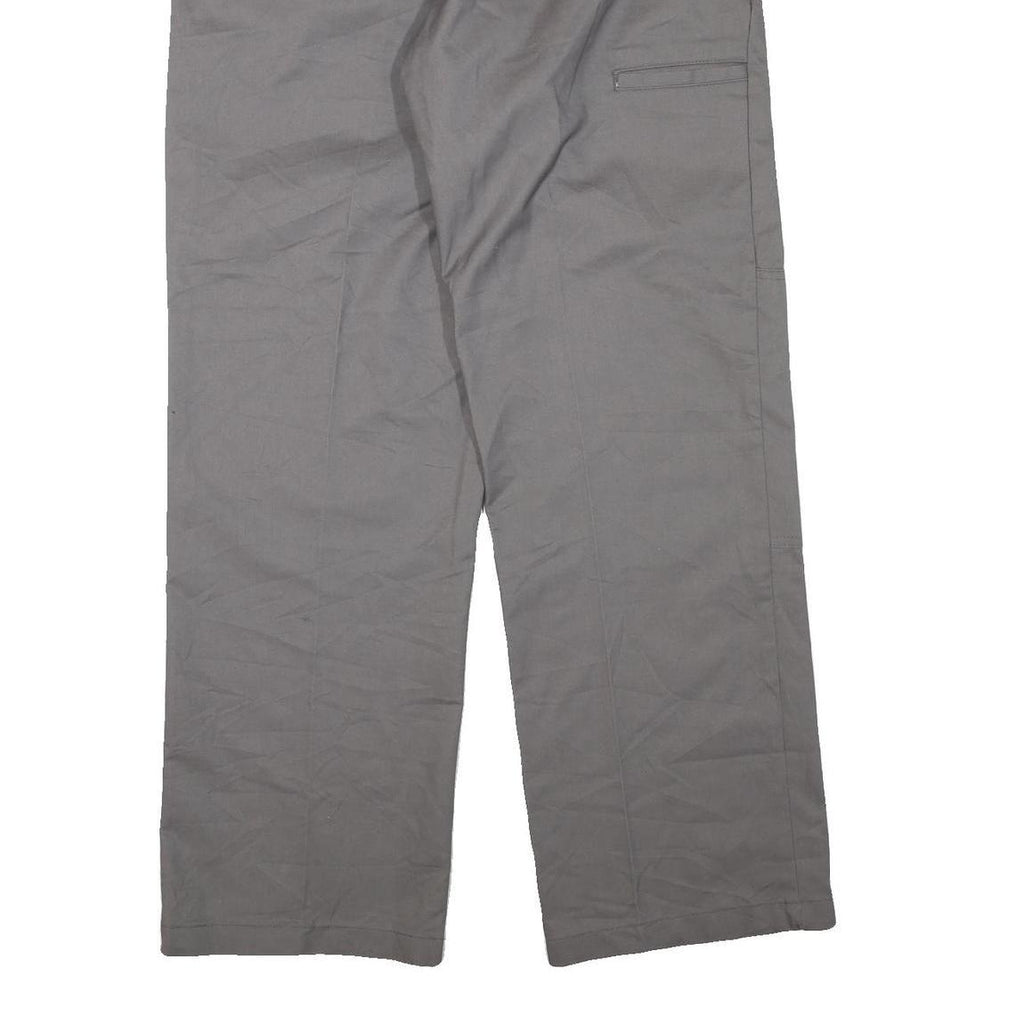 DICKIES Mens Grey Polyester Blend Regular Leg Trousers W36 L32 Durable Workwear