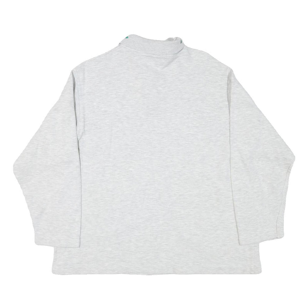 OOCHI VERDI Womens Light Grey Sweatshirt Embroidered Collar M Long Sleeve Casual